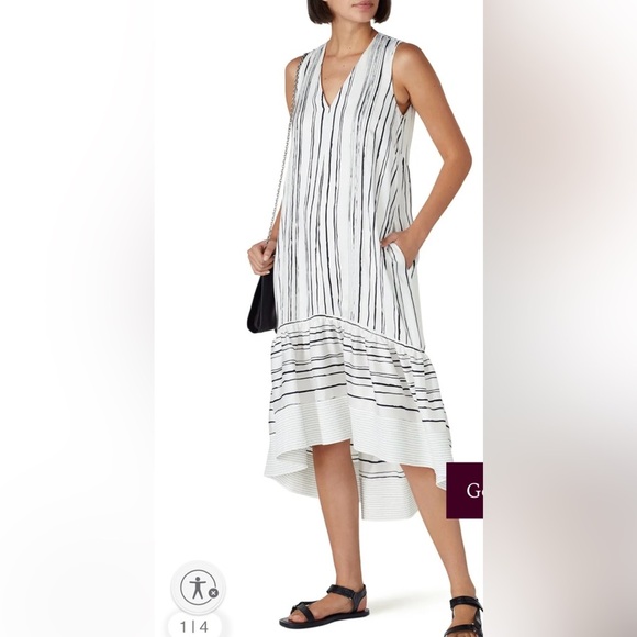 3.1 Phillip Lim white and Black Striped Dress - Picture 1 of 7